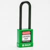 Safety Padlocks - Nylon Encased, Green, KD - Keyed Differently, Nylon encased Steel, 75.00 mm, 6 Piece / Pack